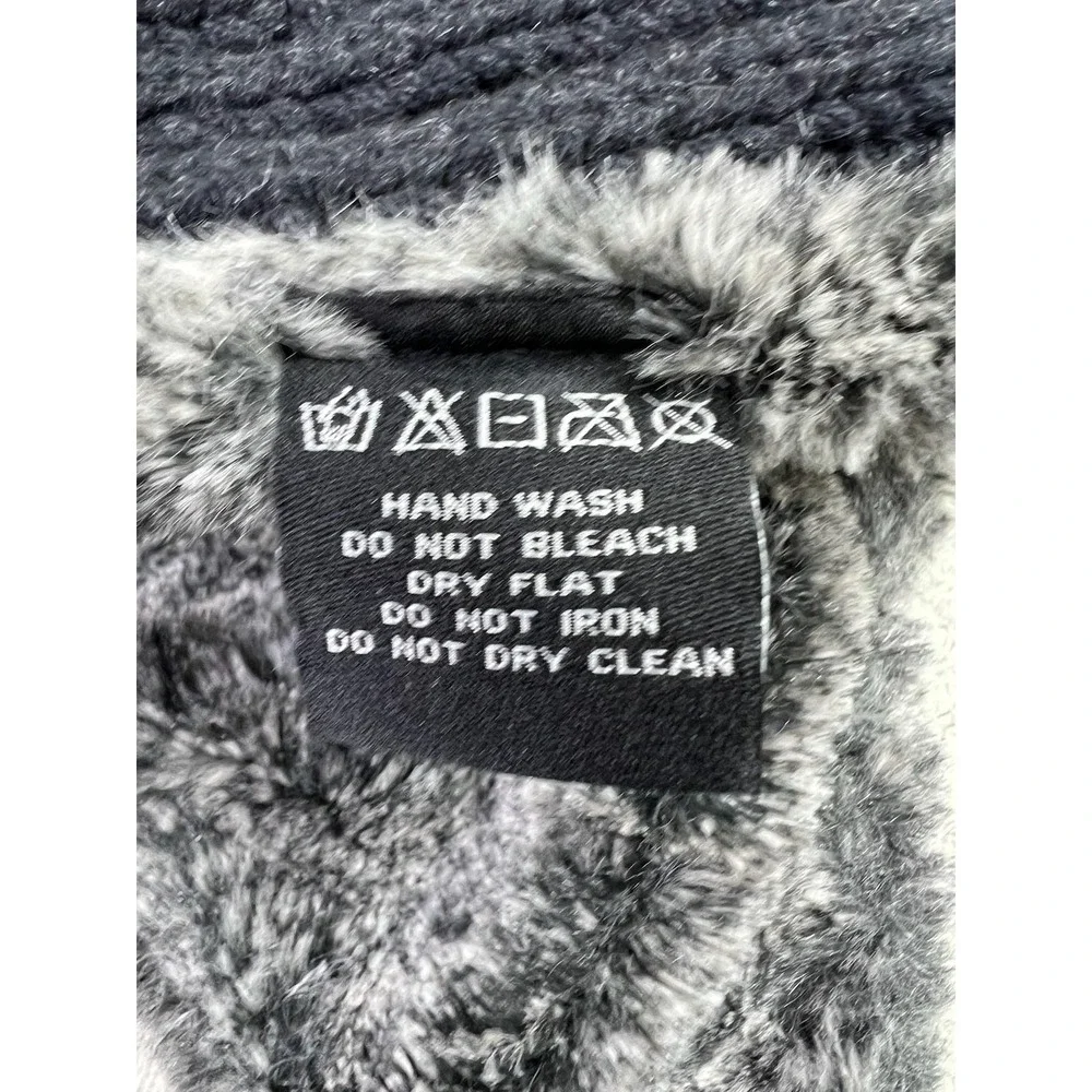 Superdry Blacklabel Scarf Mens One Size Cable Knit Faux Fur Snood Neck Warmer